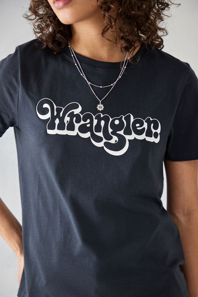 Wrangler Washed Black Logo T-Shirt #1