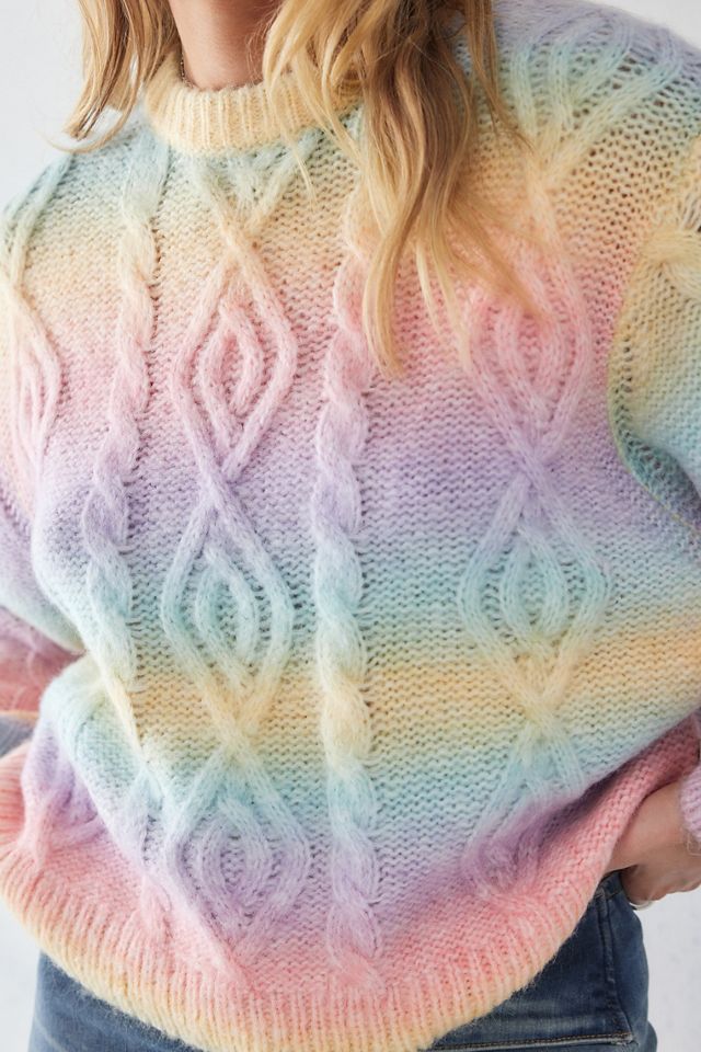 Wrangler Maglione a maglia del cavo arcobaleno pastello Urban