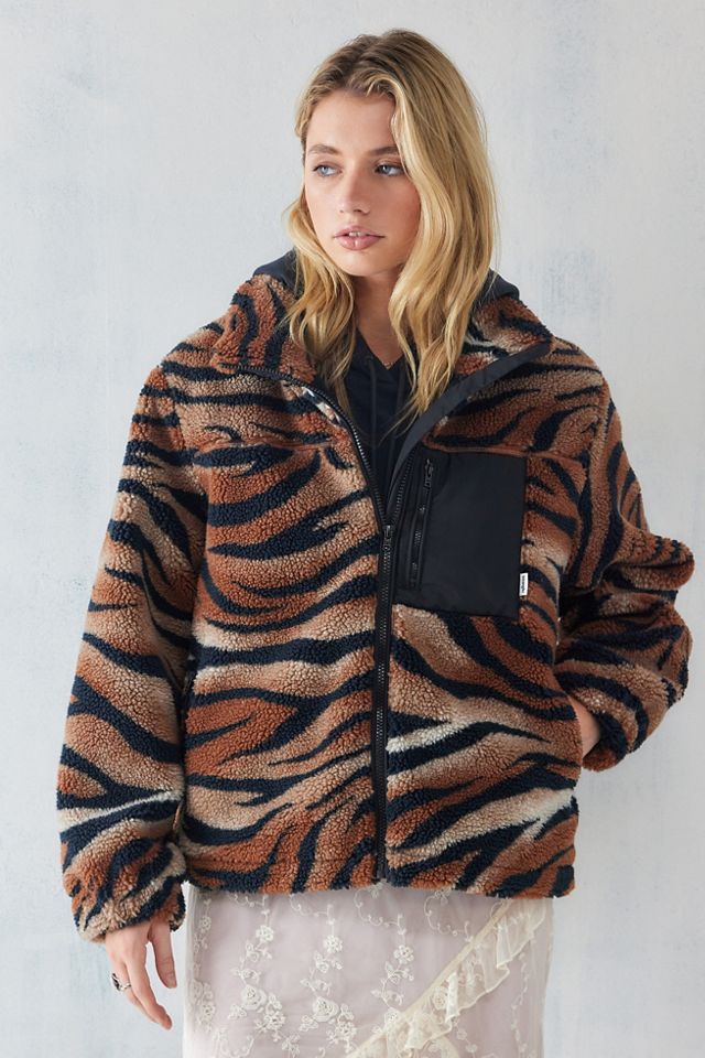Wrangler - Veste zippée en sherpa tigrée #1