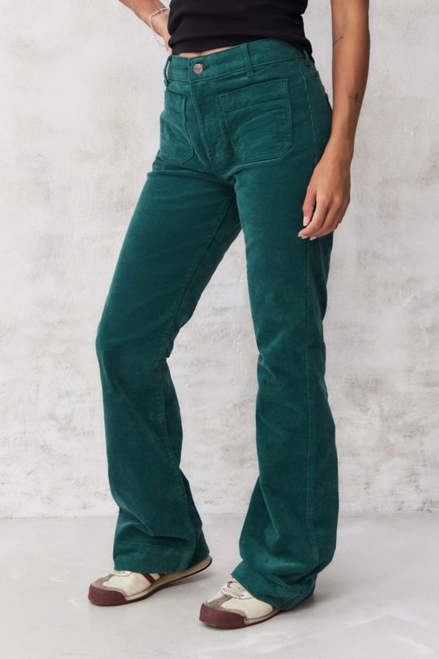 Green best sale corduroy flares