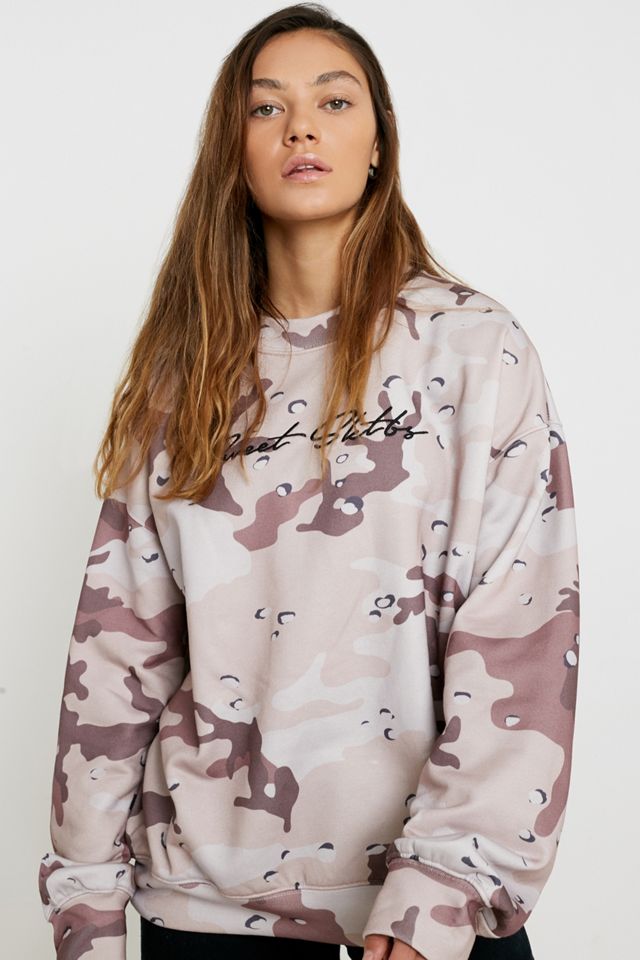 SWEET SKTBS Camo Crew Neck Sweatshirt Urban Outfitters UK
