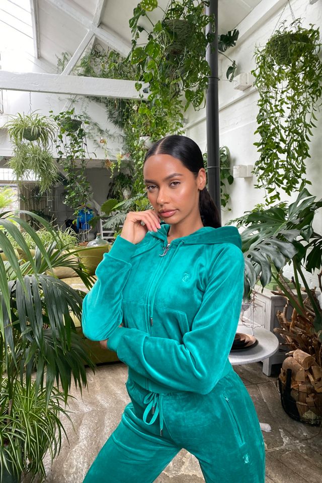 Juicy Couture UO Exclusive Green Zip-Through Hoodie | Urban