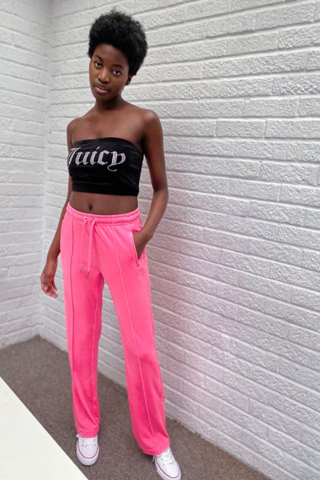 Juicy Couture Velour Fluorescent Pink Track Pants