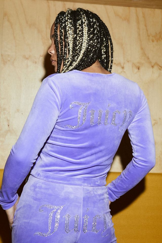Juicy Couture UO Exclusive Dusky Lilac Velour Rhinestone Cardigan #2