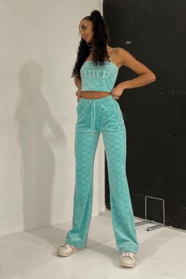 vintage embossed velour flare pants