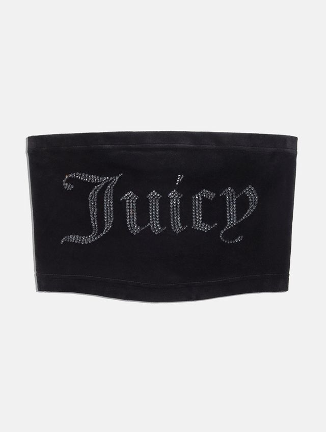 Juicy Couture UO Exclusive Rhinestone Logo Black Tube Top #4