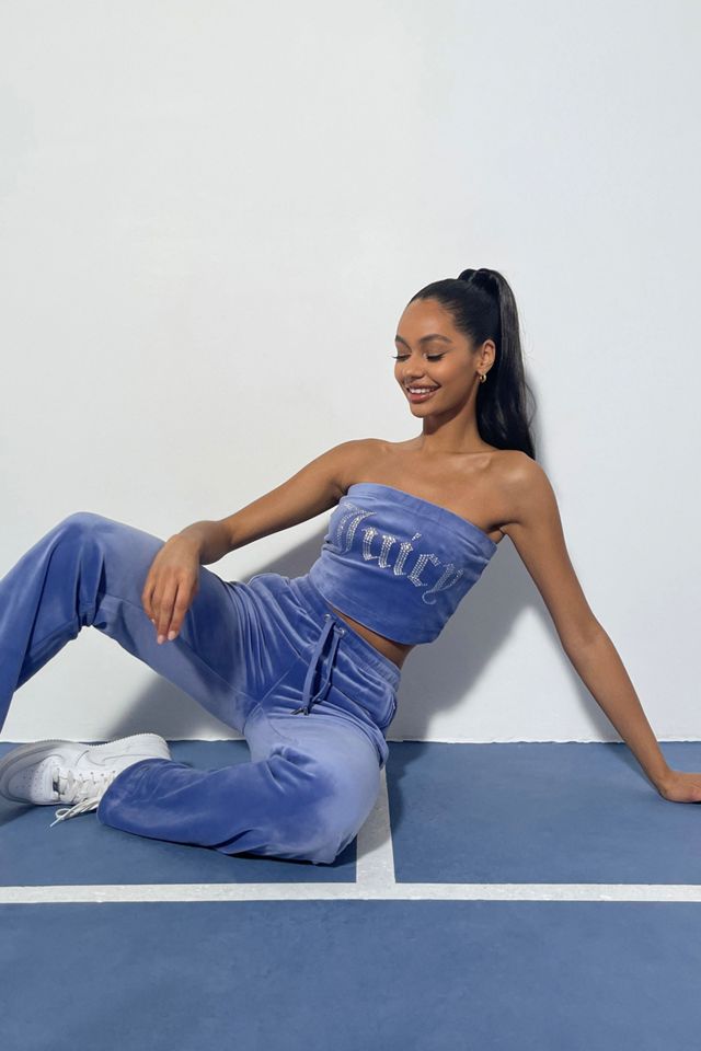 Juicy Couture - Haut tube en denim et velours bleu, une exclusivité UO #2