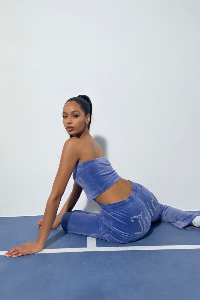Juicy Couture - Haut tube en denim et velours bleu, une exclusivité UO #4