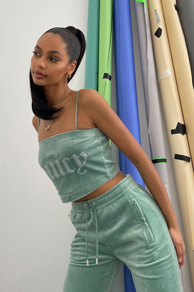 Juicy Couture - Haut caraco en velours sauge, une exclusivité UO #3
