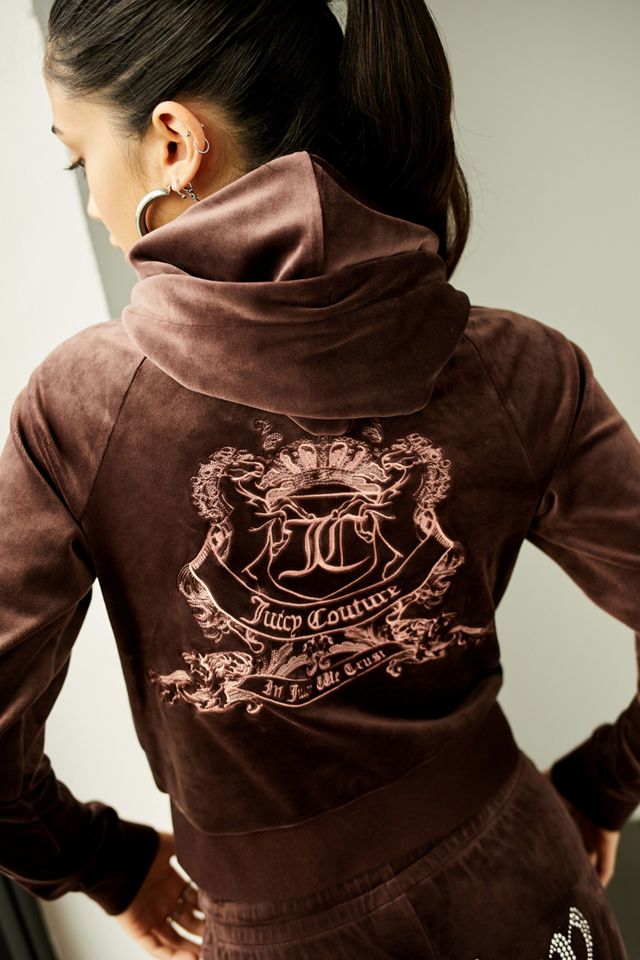 Juicy Couture UO Exclusive Chocolate Crest Zip-Through Hoodie #1