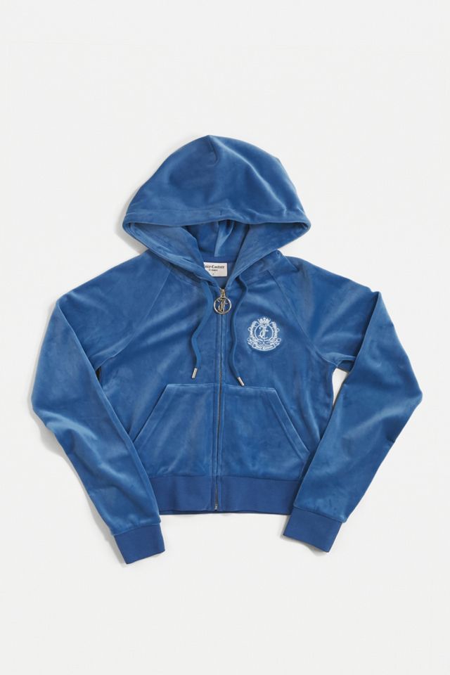 Juicy Couture UO Exclusive Blue Crest Zip-Through Hoodie | Urban