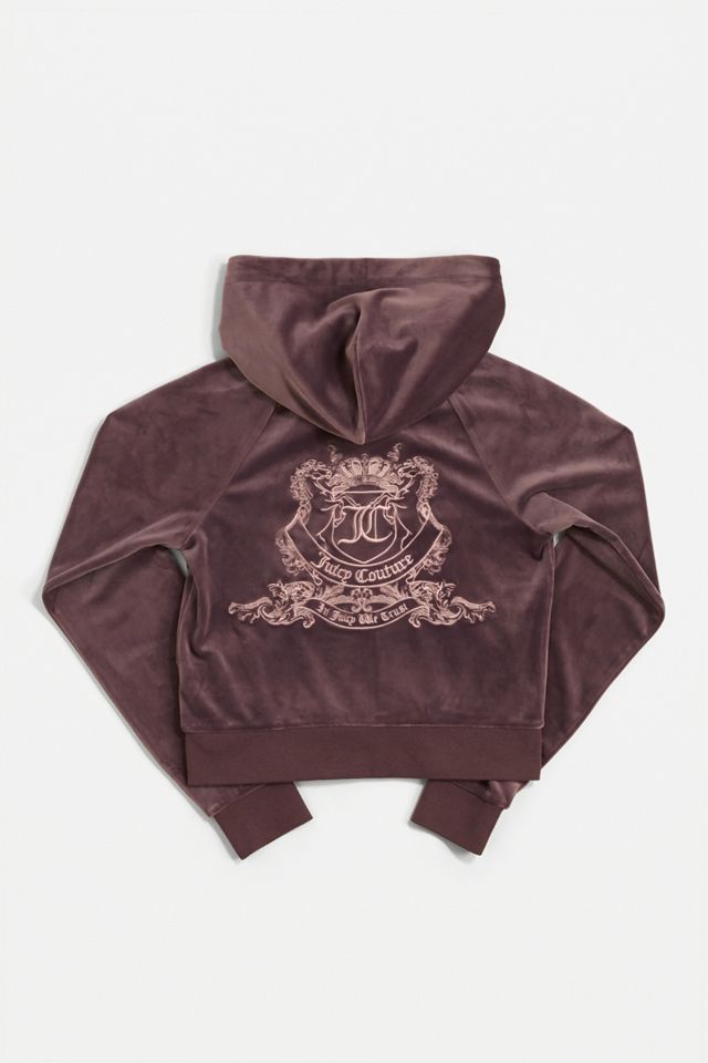 Juicy Couture UO Exclusive Mauve Crest Zip-Through Hoodie | Urban