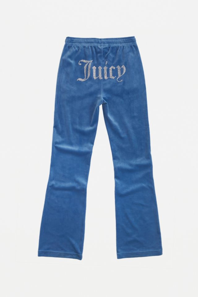 Juicy Couture UO Exclusive Denim Blue Velour Flare Track Pants