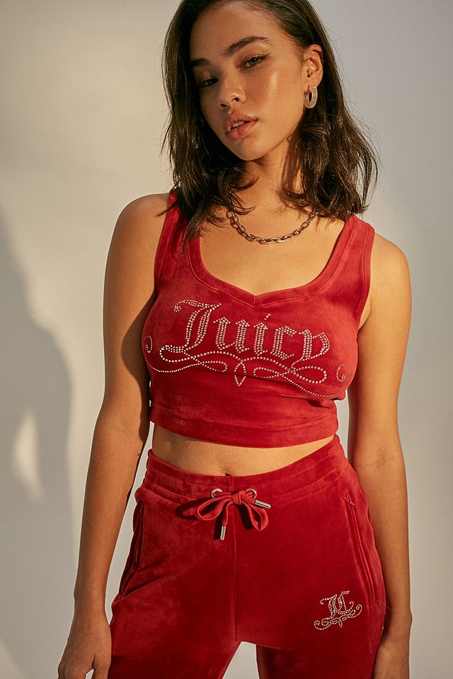 Juicy Couture Red Script Top | Urban Outfitters UK