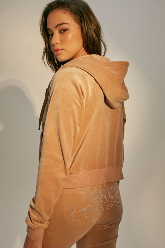 Juicy Couture Beige Script Felpa con cappuccio #1