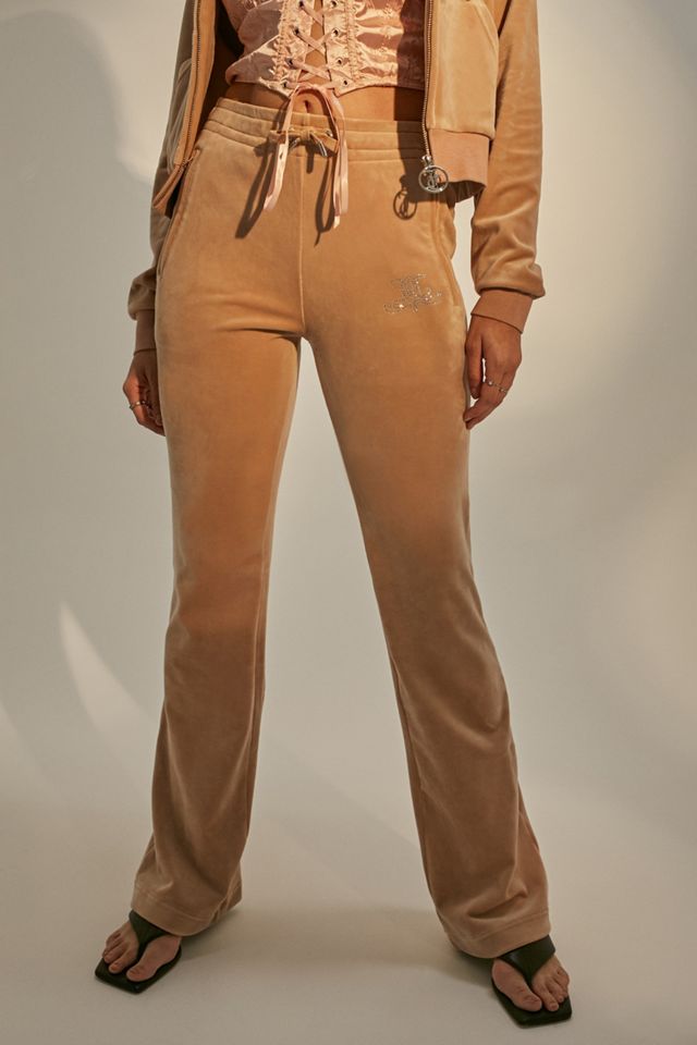 Juicy Couture Beige Script Flare Track Pants #1