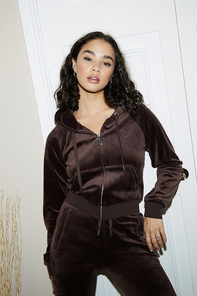 Juicy Couture UO Exclusive Brown Zip-Through Hoodie