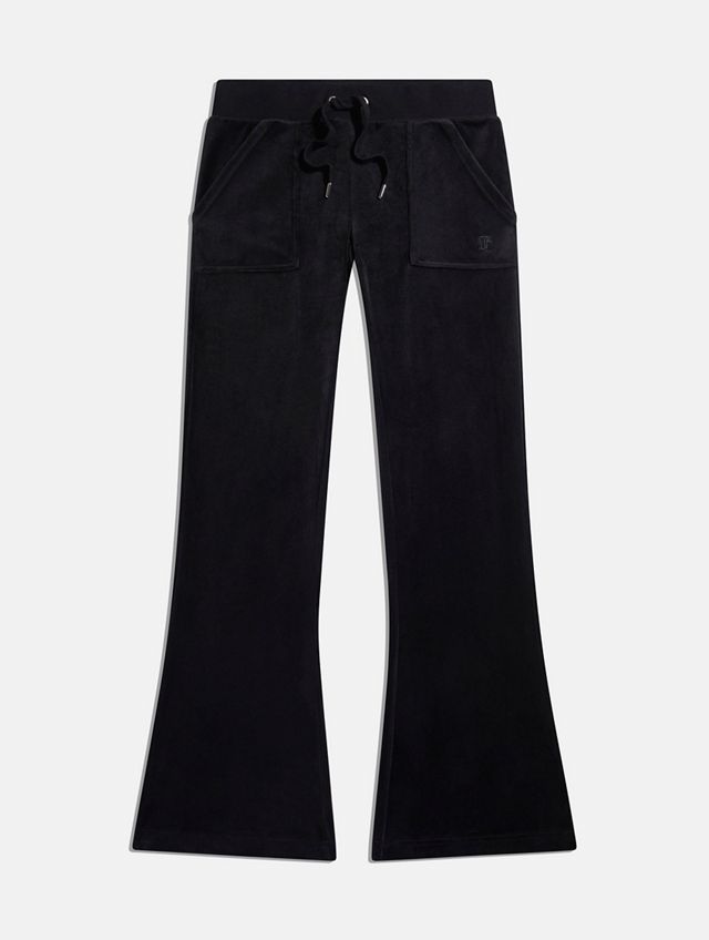 Juicy Couture - Pantalon de survêtement évasé à taille basse en velours noir, exclusivité UO #4