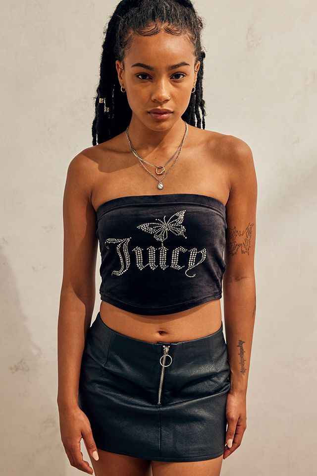 Juicy Couture Black Butterfly Tube Top | Urban Outfitters UK