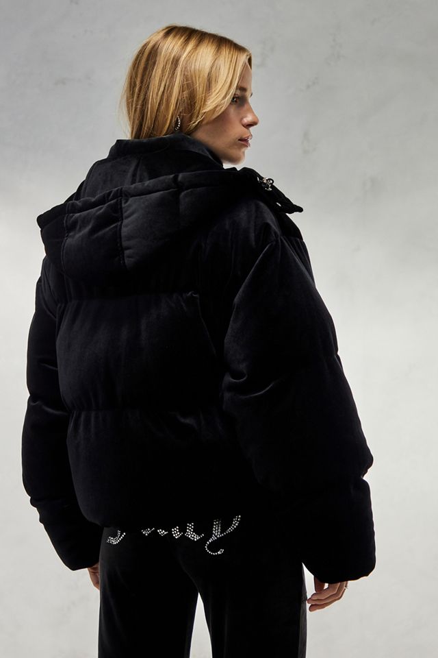 Juicy Couture Black Rosalia Hooded Puffer Jacket #3