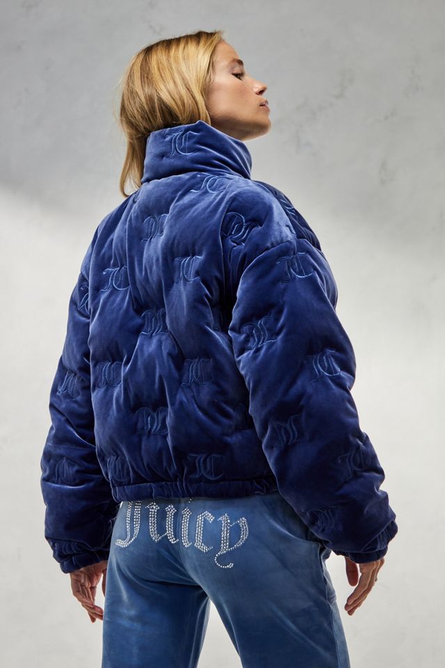 Juicy Couture Blue Monogram Puffer Jacket #1