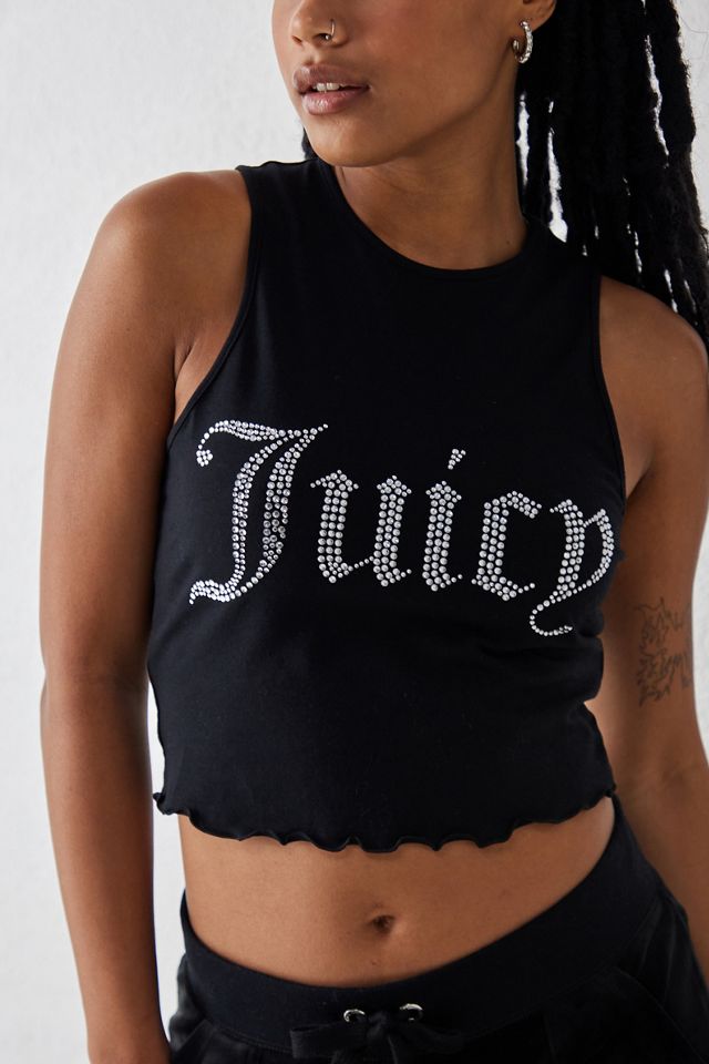 Juicy Couture dobladillo negro con borde de lechuga sin mangas #1