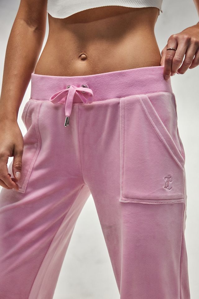 Juicy Couture Pink Low Rise Velour Track Pants #3