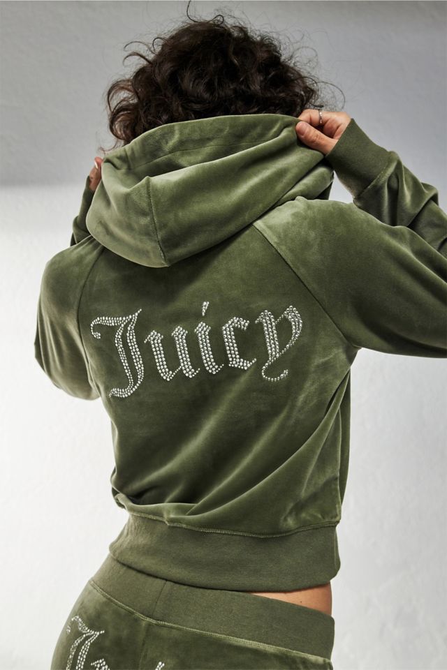 Velour zip hot sale up hoodie