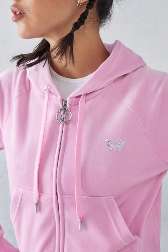 Juicy Couture Pink Zip-Up Hoodie Urban Outfitters UK