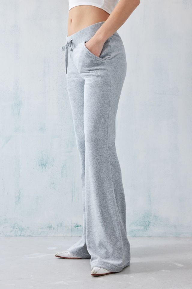 Juicy Couture Grey Marl Lotus Low-Rise Flare Track Pants