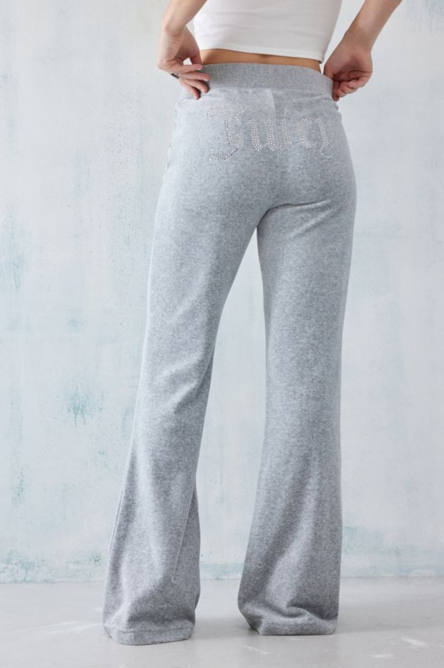 Juicy Couture Grey Marl Lotus Low-Rise Flare Track Pants