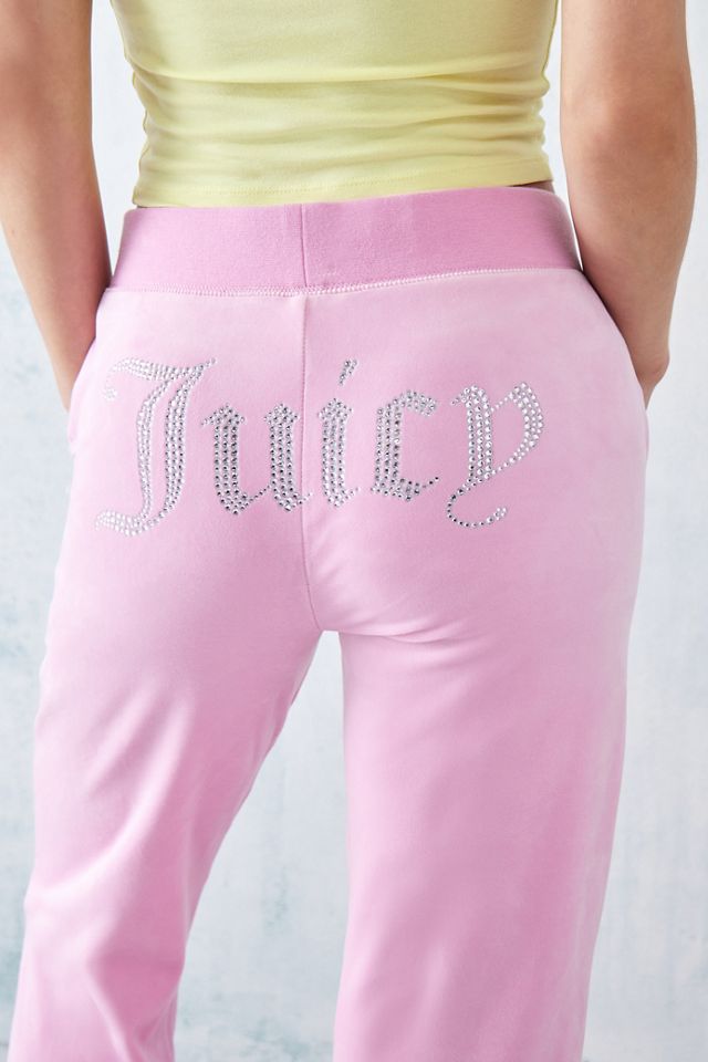 Juicy Couture Pantaloni sportivi rosa a vita bassa in velluto #3