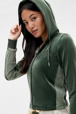 Juicy Couture Grüner Hoodie mit Applikations-Panel