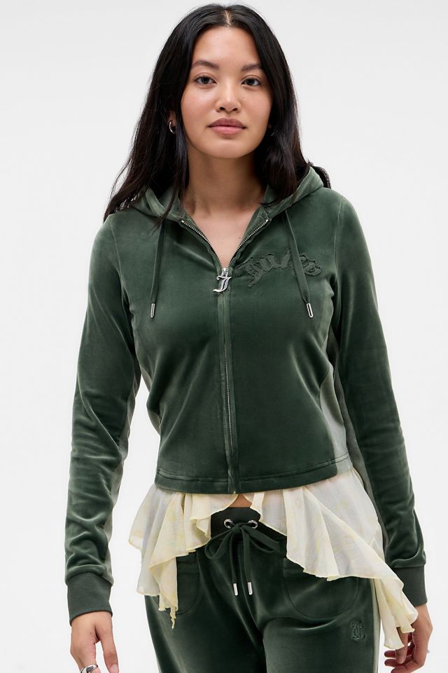 Juicy Couture Grüner Hoodie mit Applikations-Panel #1