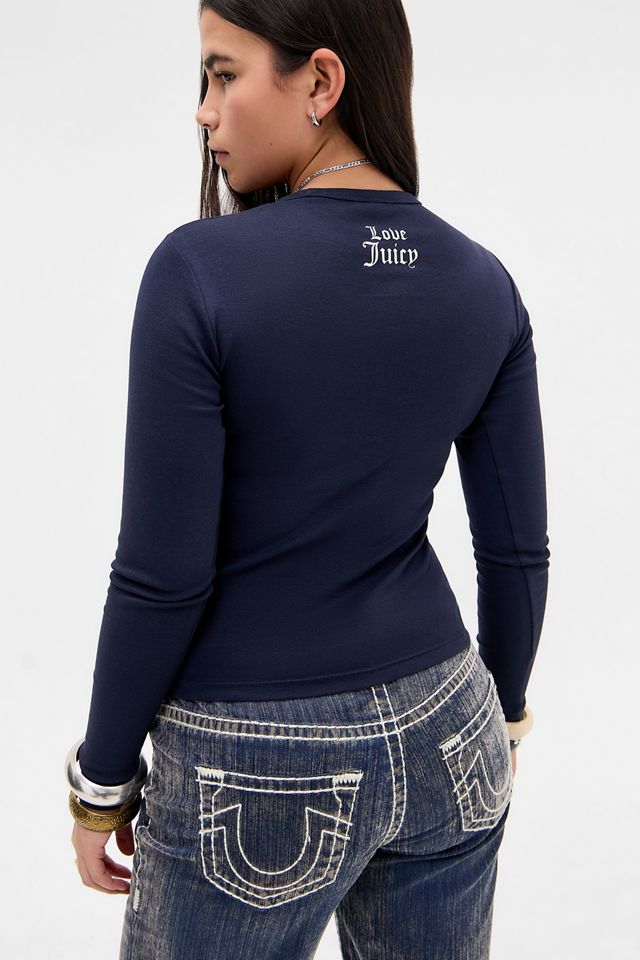 Maglietta a maniche lunghe Juicy Couture Navy Juicy Girls #3