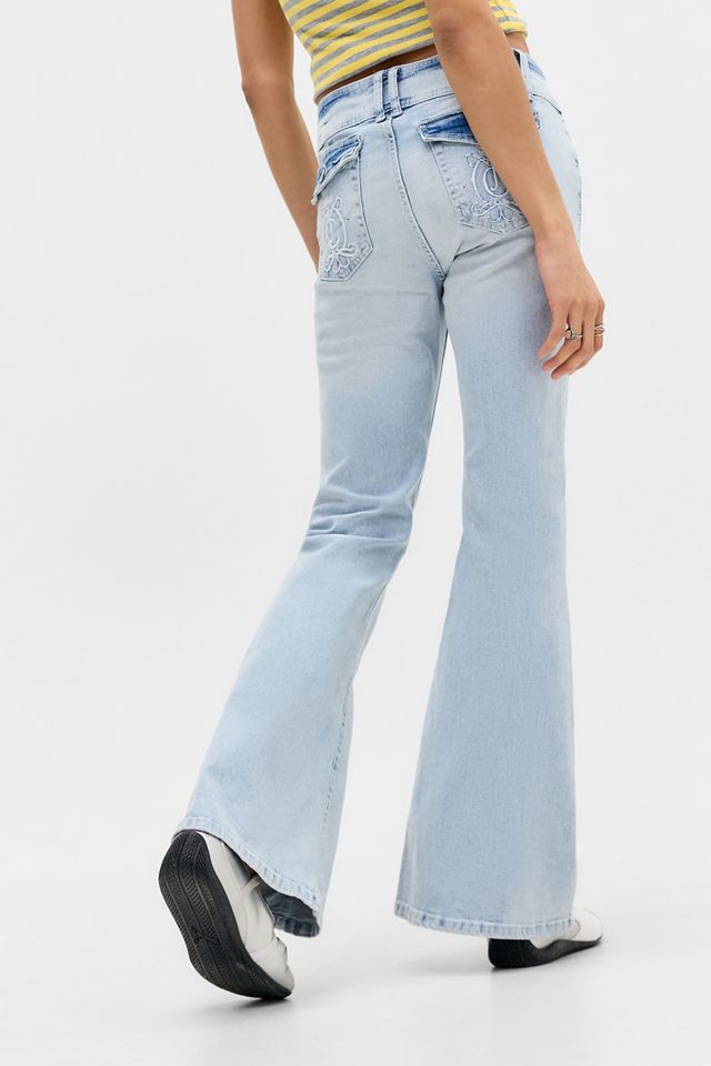 Juicy Couture Jeans Svasati a Vita Bassa Azzurri con Stemma #3