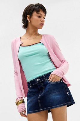 Juicy Couture Low Rise Denim Mini Skirt
