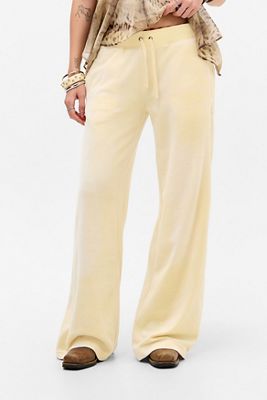 Pantaloni da Tuta in Velluto Giallo Burro Esclusiva UO Juicy Couture
