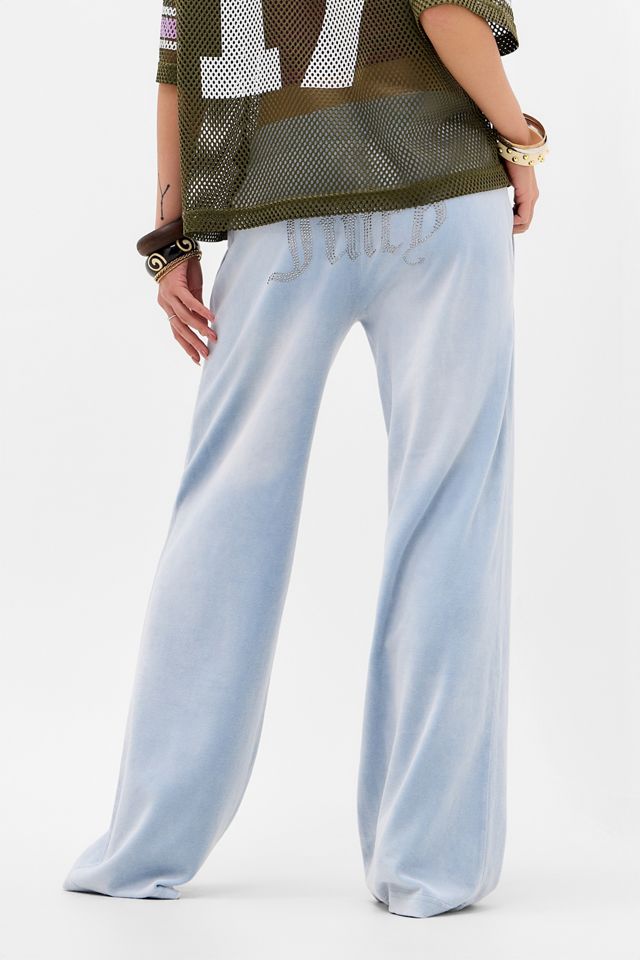 Pantaloni da Tuta in Velluto Blu Esclusiva UO Juicy Couture #4