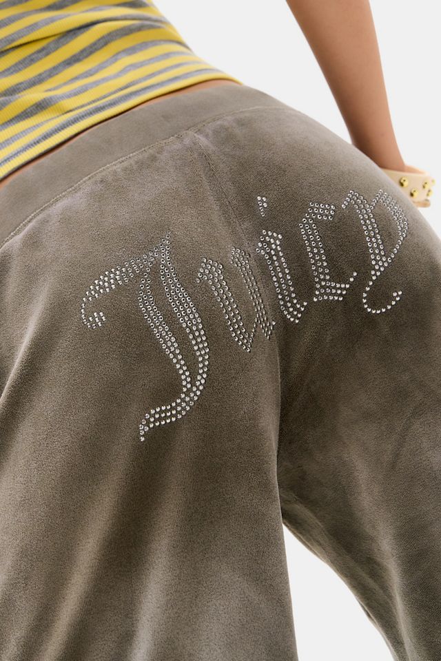 Pantalon de survêtement en velours vert délavé UO Exclusive Juicy Couture #2
