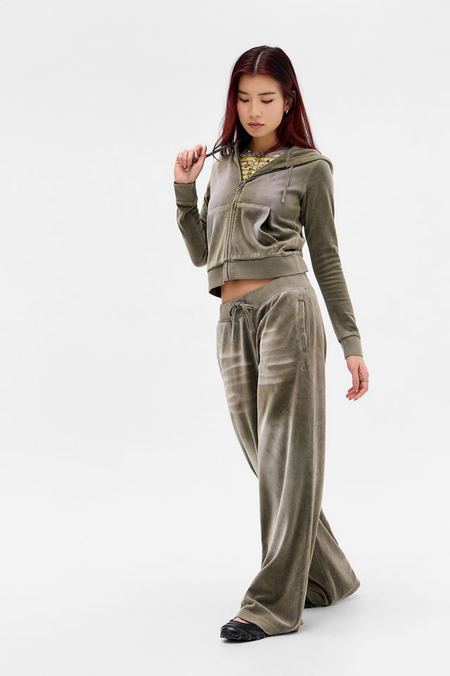 Pantalon de survêtement en velours vert délavé UO Exclusive Juicy Couture #3