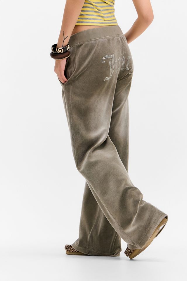 Pantalon de survêtement en velours vert délavé UO Exclusive Juicy Couture #4
