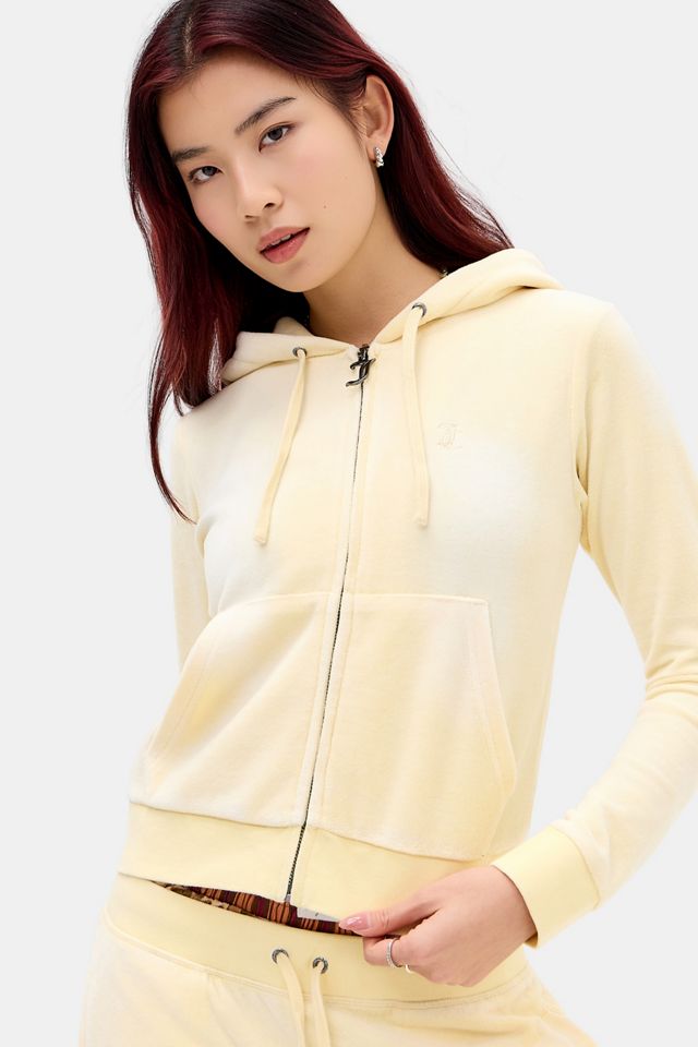 Felpa con Cappuccio in Velluto Giallo Burro Lavato Esclusiva UO Juicy Couture #3
