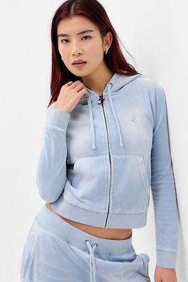 Sweat à capuche en velours bleu délavé Juicy Couture exclusivité UO
