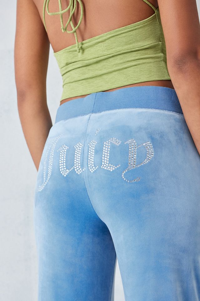 Juicy Couture Pantaloni sportivi blu a vita bassa in velluto #1
