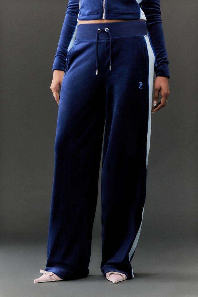 Velour Track Pants - Navy – Style Me Luxe