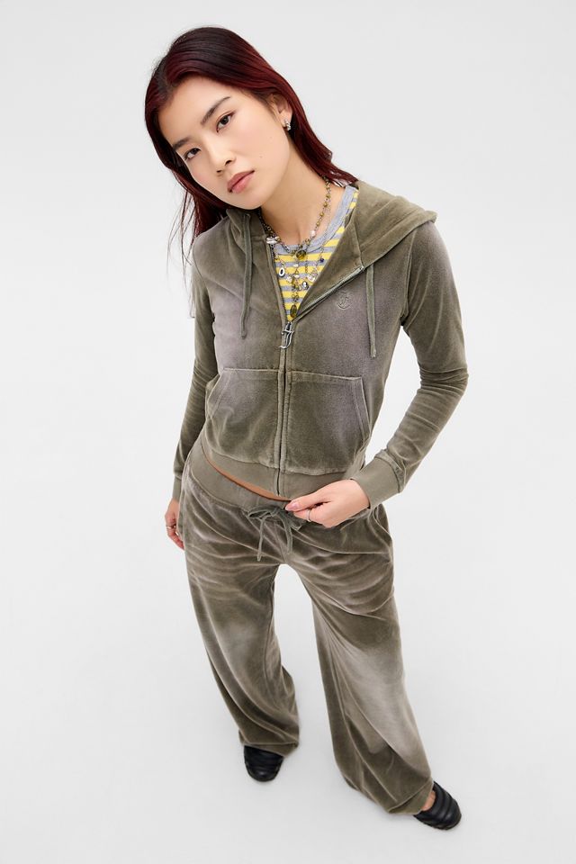 Sudadera con Capucha de Terciopelo Verde Mar Lavado Exclusiva de UO de Juicy Couture #1