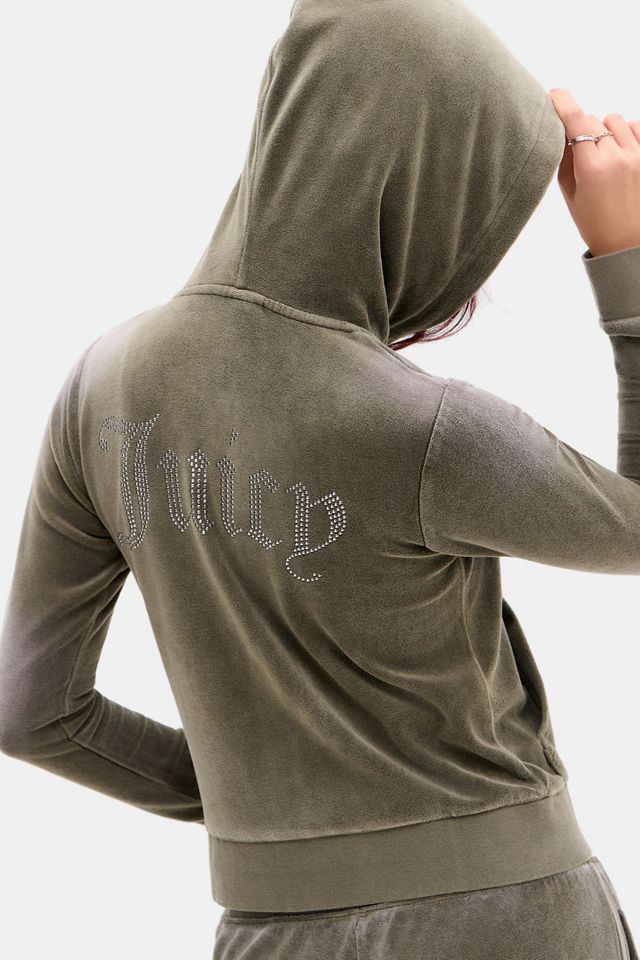 Sudadera con Capucha de Terciopelo Verde Mar Lavado Exclusiva de UO de Juicy Couture #3