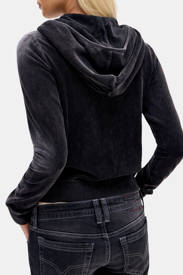 Juicy Couture UO Exklusiver Gewaschener Velours-Crop-Kapuzenpullover #3