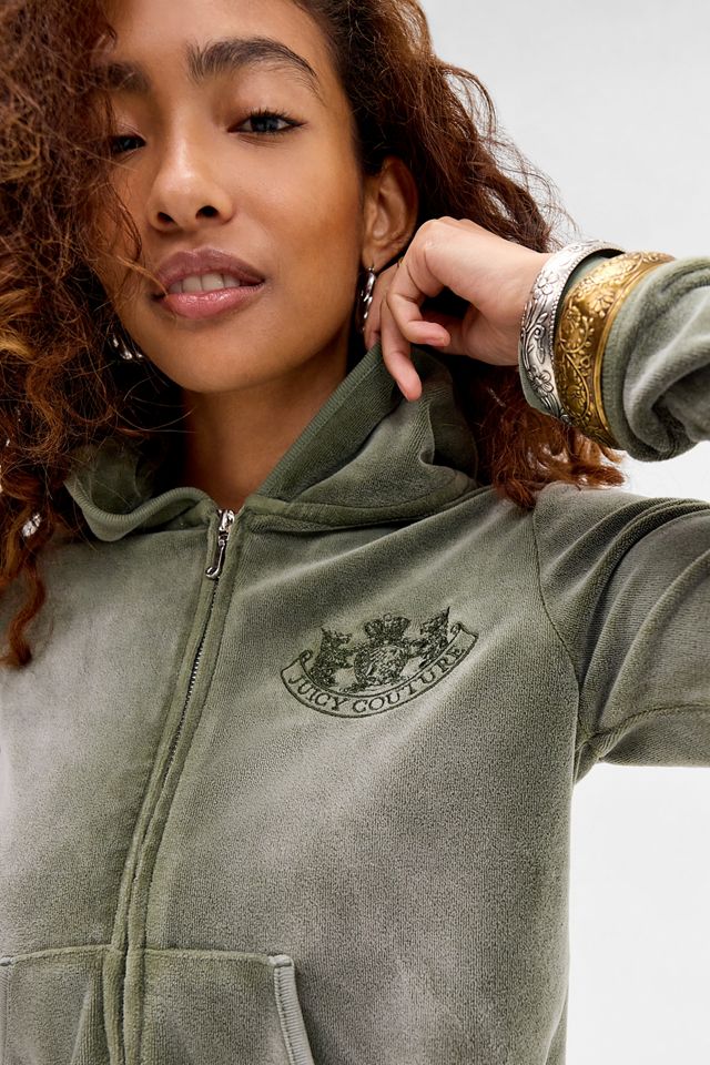 Juicy Couture UO Exclusive Washed Velour Crop Hoodie #1